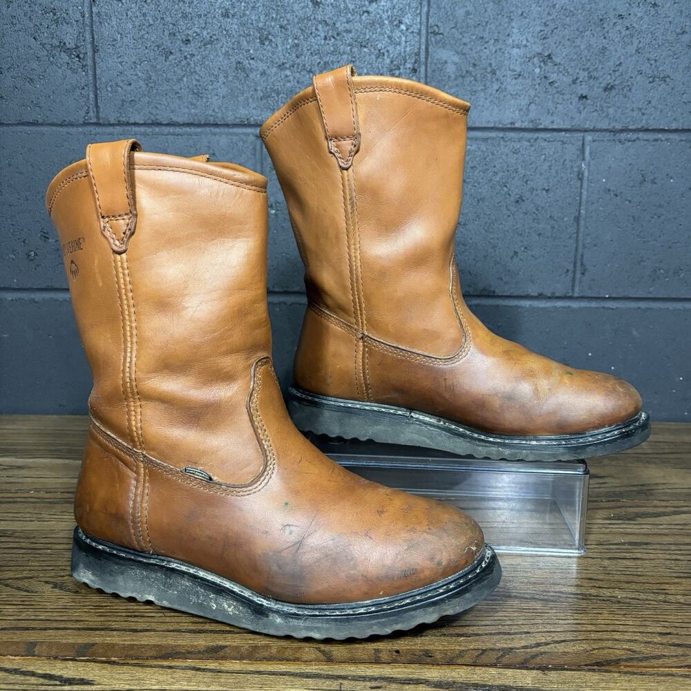 Wolverine Men’s 10.5 EW Brown Leather Wellington Pull On Work Boots W04685
